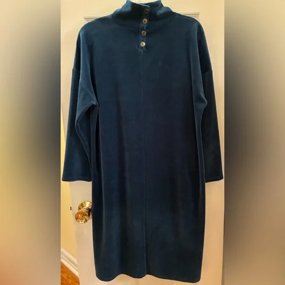 Talbots Teal Velour Dress - Picture 5 of 11